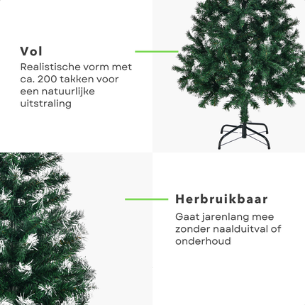 Cheqo® Kunstkerstboom 120 cm - Compacte Kunstkerstboom - Kerstboom Met Standaard - Groene Kunstkerstboom - Herbruikbare Kunstboom - Kerstdecoratie Voor Binnen - Volle Uitstraling - Eenvoudig Te Monteren - Stabiele Opstelling