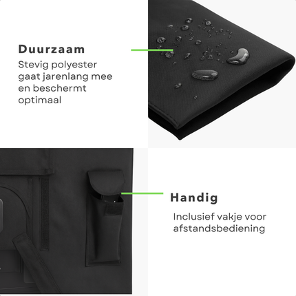 Cheqo® Tv Hoes Voor Buiten - Televisie Beschermhoes - Weerbestendige Tv Hoes - Waterafstotende Hoes - Stofwerende Tv Hoes - UV-bestendige Hoes - Tv Hoes Met Opbergvak - Polyester Tv Hoes - Universele Tv Hoes - Tv Hoes Voor Muurbeugel