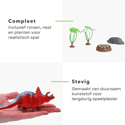 Cheqo® Dinosaurus Speelfiguren - Dinosaurus Figuren Set - Dinosaurus Speelgoed Set - Dinosaurus Speelset - T Rex Speelgoed - Brachiosaurus Speelgoed - Stegosaurus Speelgoed - Ankylosaurus Speelgoed - Dinosaurus Set Kinderen