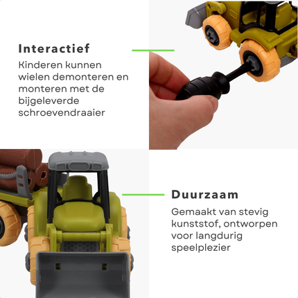 Cheqo® Speelgoed Tractor Met Aanhanger - Speelgoedtractor - Tractor met Aanhangwagen - Kunststof
