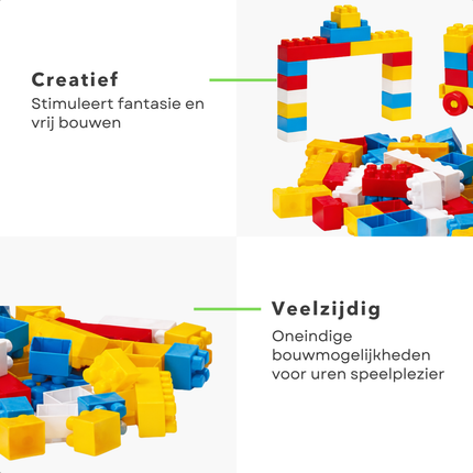 Cheqo® Blokken - Bouwblokken - Bouwstenen - Speelgoed Blokken - Stapelblokken - Baby Blokken - Peuter Blokken - Blokkenset - Blokken 85 Stuks - Blokken Met Wielen - Blokken Trein - Blokken Locomotief - Blokken Wagon - Blokken 18 Maanden