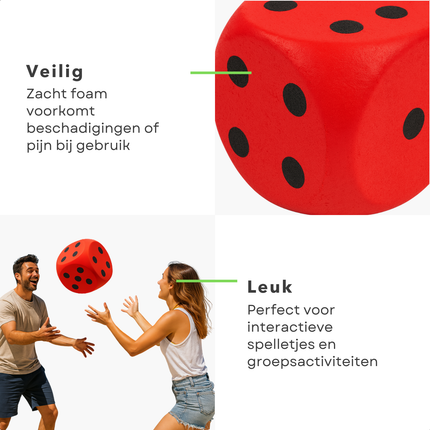 Cheqo® Grote Dobbelsteen - Rode Dobbelsteen - Sinterklaas Dobbelsteen - Foam Dobbelsteen - Zachte Dobbelsteen - Dobbelspel Dobbelsteen - Speelgoed Dobbelsteen - Dobbelsteen Voor Kinderen - Dobbelsteen Decoratie - Dobbelsteen Party