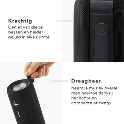 Cheqo® Magnetische Dual Bluetooth Speaker - Draadloze Speaker - Draadloos & Compact - Krachtig Geluid - Zwart