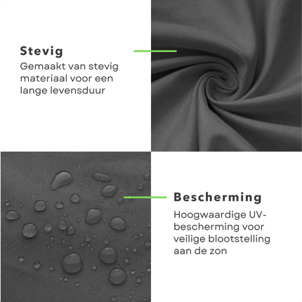 Cheqo® Schaduwdoek Driehoek - Donkergrijs - Waterafstotend Polyester 100% - Compleet met Touw - Verpakt in Afsluitbare Draagzak - 360x360x360cm