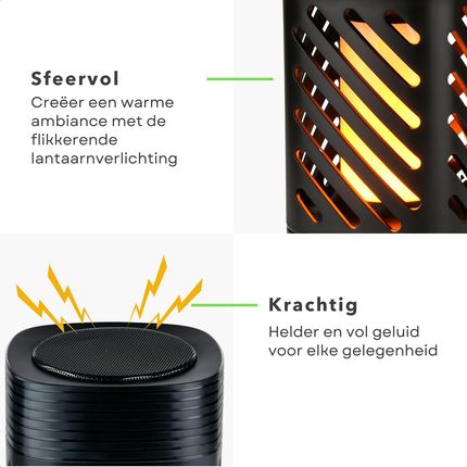 Cheqo® Oplaadbare Campinglamp met Bluetooth Speaker - Tentlamp - Noodlantaarn - Lantaarn - Draadloze Sfeerverlichting - LED Muzieklamp - Waterdicht Design