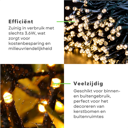 Cheqo® Kerstverlichting - Kerstboomverlichting - Kerstlampjes - Sfeerverlichting - LED Verlichting - Voor Binnen en Buiten - Tuinverlichting - Feestverlichting - Lichtsnoer - Microcluster - 700 LED's - 14M - Warm Wit - Timer - 8 Lichtfuncties Kerstboomverlichting