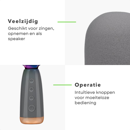 Cheqo® Draadloze Karaoke Microfoon - Karaoke Set - Bluetooth Speaker - Party Box - Draagbare Zangset - Voor Kinderen en Volwassenen