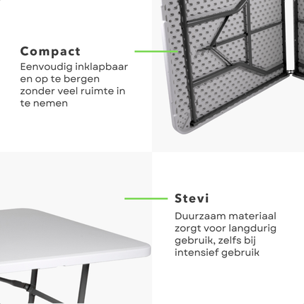Cheqo® Inklapbare Tafel – Klaptafel – Campingtafel – Vouwtafel Buiten - Tafel Opvouwbaar - Camping & Tuin