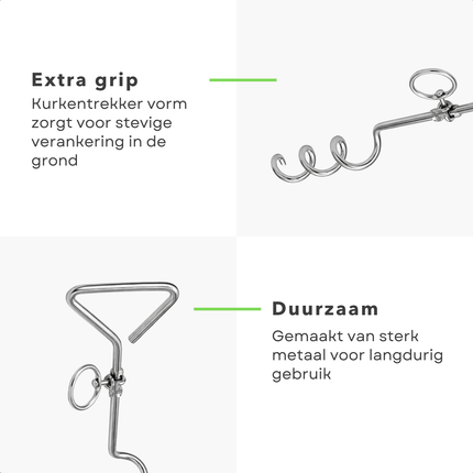 Cheqo® Grondpen Hond - Grondpen Hondenlijn - Aanlegspiraal Hond - Vastlegspiraal Hond - Grondspiraal Hond - Hondenpin - Grondpin Hond - Aanlegpen Hond - Grondanker Hond - Hondenanker - Campingpen Hond