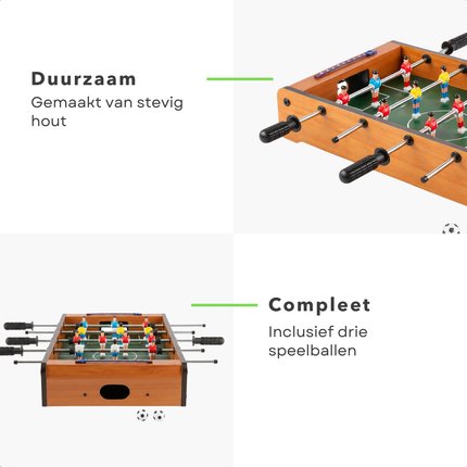 Cheqo® Mini Voetbaltafel - Tafelvoetbal - Tafelvoetbalspel - Tafelvoetbal Tafelmodel - Voetbaltafel Klein - Kleine Voetbaltafel - Tafelvoetbal voor Kinderen - Voetbaltafel voor Kinderen - Mini Tafelvoetbal