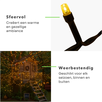 Cheqo® Kerstlampjes - Kerstverlichting - Kerstboomverlichting - Warm Wit Licht - Dimbaar - Binnen En Buiten - 13,5 Meter - 180 Led Lampjes - Timer Functie - Sfeervolle Verlichting - Buitenverlichting - Kerst Verlichting