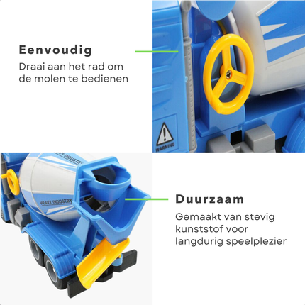 Cheqo® Betonwagen Speelgoed - Betonmixer Speelgoed Truck - Licht en Geluid - Kunststof