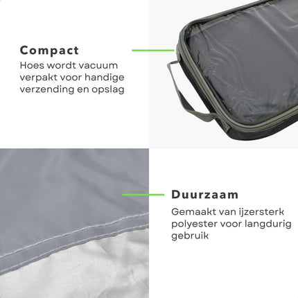 Cheqo® Scooterhoes Maat XL - Vochtwerend en Winddicht - Beschermhoes voor Brommer - Motorhoes van Polyester - Scooterhoes - Brommerhoes - Waterdicht - Voor Binnen en Buiten - Geschikt voor Windscherm - 100% Polyester - 246 x 105 x 127 cm hoezen