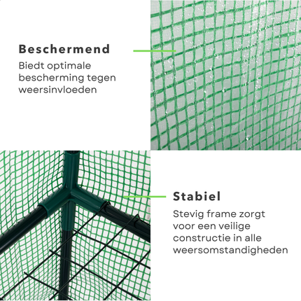 Cheqo® Mini Kweekkas - Compacte Tuinkas voor Groente Kweken - Foliekas - Moestuin - Weerbestendige Plantenkas - Kweekkas - Metaal