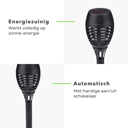 Cheqo® Solar Tuinfakkels - Tuinfakkels Zonne Energie - Solar Tuinverlichting - Tuinverlichting Zonne Energie - Solar Buitenverlichting - Buitenverlichting Zonne Energie - Solar Tuinlampen - Tuinlampen Zonne Energie