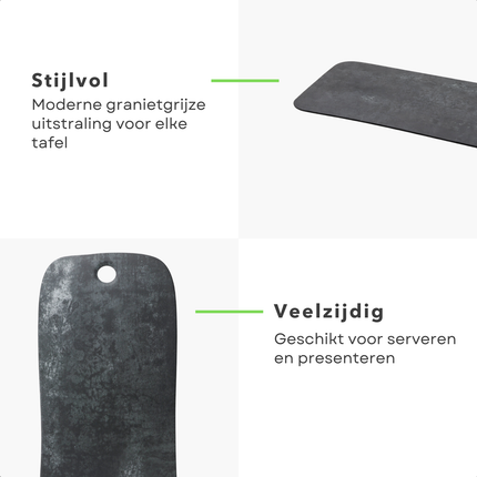 Cheqo® Granieten Serveerplank - Granieten Kaasplank - Granieten Tapasplank - Granieten Borrelplank - Serveerplank Graniet - Kaasplank Graniet - Tapasplank Graniet - Borrelplank Graniet
