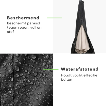Cheqo® Parasolhoes - Hoes Parasol - Parasol Afdekhoes - Afdekhoes Parasol - Beschermhoes Parasol - Hoes voor Parasol - Parasolhoes Staande Parasol - Parasolhoes Stokparasol - Waterdichte Parasolhoes - Weerbestendige Parasolhoes