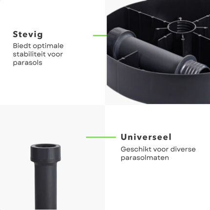 Cheqo® Parasolvoet - Parasol Voet - Parasol Standaard - Vulbaar - Zware Parasolstandaard 25 kg - Grijs