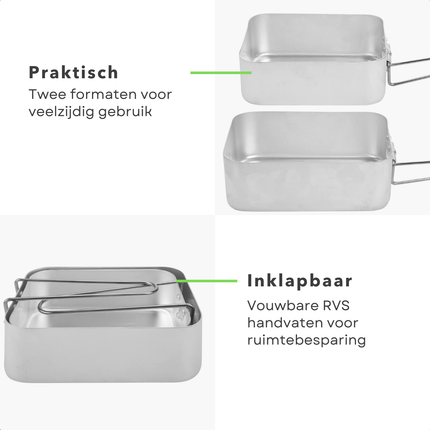 Cheqo® Camping Pannenset - Campingpannenset - Camping Pannensetje - Campingpannen Set - Campingpannetjes - Camping Kookset - Camping Kookgerei Set - Kookset Camping - Pannenset Kamperen - Pannenset Outdoor