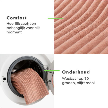 Cheqo® Fleece Deken - Roze Deken - 150x200 cm - Polyester Deken - Wasbaar Op 30 Graden - Super Zacht - Plaid Deken - Woondeken - Warme Deken