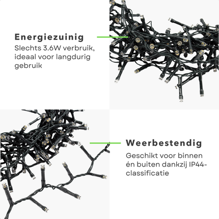 Cheqo® Kerstboomverlichting LED - Kerstlampjes - Kerstverlichting - Kerstboom Verlichting - Warm Wit - 384 LED's - Timerfunctie - Voor Binnen en Buiten