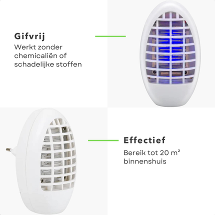 Cheqo® Muggenlamp - Insectenlamp - Vliegenlamp - Insectendoder - Elektrische Insectenlamp - Elektrische Muggenlamp - Elektrische Vliegenlamp - Muggenvanger - Vliegenvanger - Insectenvanger - UV Insectenlamp