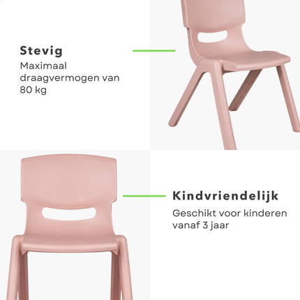 Cheqo® Kinderstoeltje - Kinderstoeltje Roze - Kinderstoel - Kinderstoel Roze - Peuterstoeltje - Peuterstoel - Kinder Tuinstoel - Tuinstoeltje Kind - Kinderstoel Buiten - Kinderstoel Binnen - Kunststof Kinderstoeltje - Plastic Kinderstoeltje