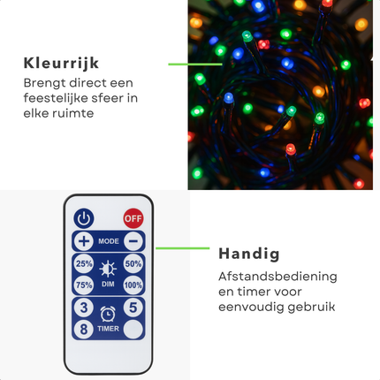 Cheqo® Solar Lichtsnoer - Kerstverlichting Buiten - Kerstboomverlichting - Cluster Verlichting - 21.5 Meter - 480 Led - Met Afstandsbediening - Multicolour - Tuinverlichting Op Zonne-Energie - Sfeerverlichting Buiten - Lichtslinger - Met Timer