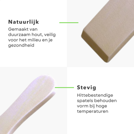 Cheqo® Houten Gourmet Spatels Set - Raclette Spatels - Raclet Spatels - 4 Stuks - Hout -  Kleine Spateltjes voor Gourmetten - Duurzaam en Milieuvriendelijk