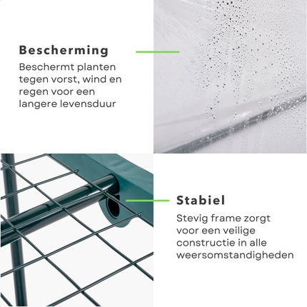 Cheqo® Mini Kas 2 Lagen - Broeikas - Foliekas - Moestuin - Weerbestendige Plantenkas - Kweekkas - Met Opbergruimte