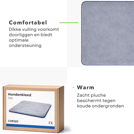 Cheqo® Hondendeken Auto - Autodeken Hond - Hondenkleed Auto - Hondendeken Bank - Hondenkleed Bank - Bankbeschermer Hond - Hondendeken - Hondenkleed - Hondenmat Auto - Hondenmat - Hondendeken Grijs