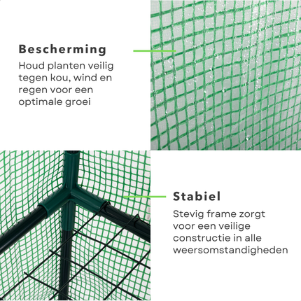 Cheqo® Broeikas - Compacte Tuinkas voor Groente Kweken - Foliekas - Moestuin - Weerbestendige Plantenkas - Kweekkas
