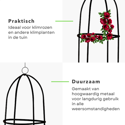 Cheqo® Metalen Klimrek voor Planten - Plantenklimrek - Klimplanten Ondersteuning - Duurzaam Metaal