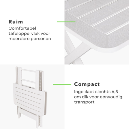 Cheqo® Campingtafel Vouwbaar - Campingtafel Inklapbaar - Campingtafel Opvouwbaar - Camping Klaptafel - Klaptafel - Vouwtafel - Inklapbare Tafel - Opvouwbare Tafel - Opklaptafel - Opklapbare Tafel - Witte Klaptafel
