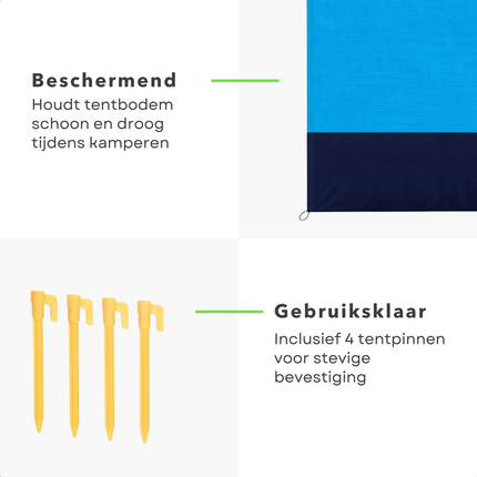 Cheqo® Strandmat - Strandkleed - Picknickkleed - Strandmat Opvouwbaar - Zandvrij Strandkleed - Strandmat Xxl - Waterdicht Strandkleed - Picknickdeken - Stranddeken - Strandmat Groot - Blauw Strandkleed