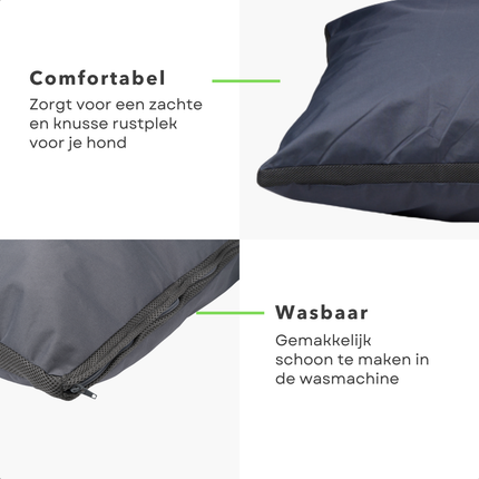 Cheqo® Hondenkussen - Huisdierbed - Hondenmand - Benchkussen - Hondenbed - Waterdicht - Voor Grote Honden - Grijs