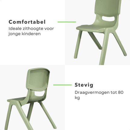 Cheqo® Kinderstoeltje - Kinderstoel - Peuterstoeltje - Peuterstoel - Kinderstoel Groen - Kinderstoel Kind - Stoel voor Kinderen - Kinderstoel 3 Jaar - Kinderstoel Tuin - Kinderstoel Buiten - Kinderstoel Binnen