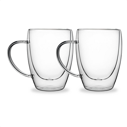 Cheqo® Dubbelwandige Theeglazen - Theeglas - Koffieglazen - Cappuccino Glazen - Latte Macchiato Glazen30cl Borosilicaat - Vaatwasserbestendig - Set van 2