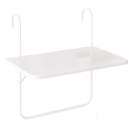 Cheqo® Balkontafel - Hout Verstelbaar - Hangend - Wit - Balkon Tafel - Balkontafeltje