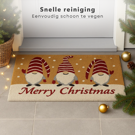 Cheqo® Kerst Deurmat - Kokos Deurmat - Kerstdecoratie Deurmat