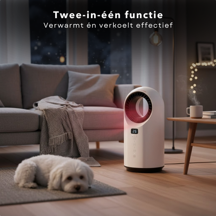 Cheqo® Bladloze Ventilatorkachel - Elektrische Kachel - Keramische Kachel - Ventilatorkachel - Verwarmings- En Ventilatormodi - Afstandsbediening - Heater - Verwarming - Kachel - Ventilator Kachel - Verwarmer