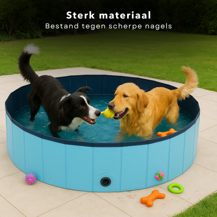 Cheqo® XXL Honden Zwembad - Hondenzwembad Opvouwbaar - Opzetzwembad Huisdier - Hondenbad - Dierenbad - Bad Voor Grote Honden - Blauw