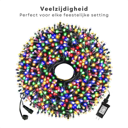 Cheqo® Kerstverlichting - Kerstboomverlichting - Kerstlampjes - Microcluster - 800 LED - 16M - Voor Binnen en Buiten - Timer - Veelkleurig - 8 Lichtfuncties - Lang Snoer - Multicolor - Gekleurde Kerstverlichting - Sfeerverlichting - Feestverlichting Kerstboomverlichting