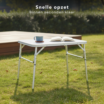 Cheqo® Campingtafel - Inklapbare Campingtafel - Kampeertafel - Inklapbare Tafel - Klaptafel - Vouwtafel - Opvouwbare Tafel - Camping Tafel - Bijzettafel Camping - Kindertafel Inklapbaar - Lage Campingtafel - Campingtafel Verstelbaar