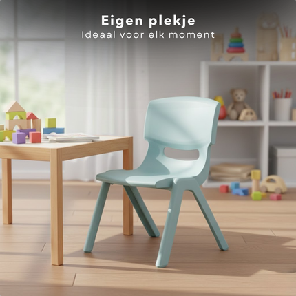 Cheqo® Kinderstoeltje - Kinderstoel - Kinderstoel Blauw - Kinderstoeltje Blauw - Kinderstoel Kunststof - Kinderstoeltje Kunststof - Kinderstoel voor Peuter - Peuterstoeltje - Peuterstoel - Kinderstoel Binnen - Kinderstoel Buiten