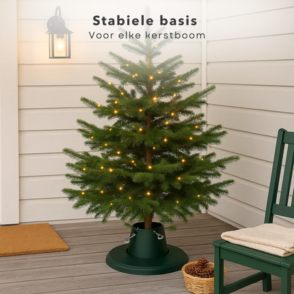 Cheqo® Kerstboomstandaard - Kerstboom Tot 2,1 Meter - Stevige Constructie - Ruimtebesparend Ontwerp - Veelzijdige Compatibiliteit - Betrouwbare Basis - Kunststof Materiaal - Compact Opbergen - Kerstboomstam 35-105 mm - Veilige Opstelling