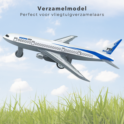 Cheqo® Vliegtuig Speelgoed Boeing 777 - Speelgoedvliegtuig - Schaal 1:50 - Metaal