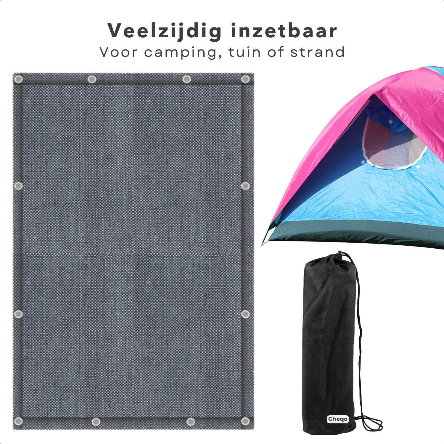 Cheqo® Camping Vloermat - Campingtapijt - Vloerkleed - Tenttapijt - Tapijt voor Voortent - 250 x 300 cm - Opvouwbaar