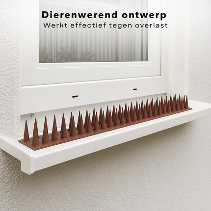 Cheqo® Duivenpinnen Kunststof - Anti Klim Strip - Vogelwering Balkon - Antiklimstrips 50 cm - Duivenpinnen - Vogelpinnen – Anti Katten in Tuin – Kattenverjager - Kattenschrik - Duivenverjager - Vogelverjager - Vogelwering - Balkon