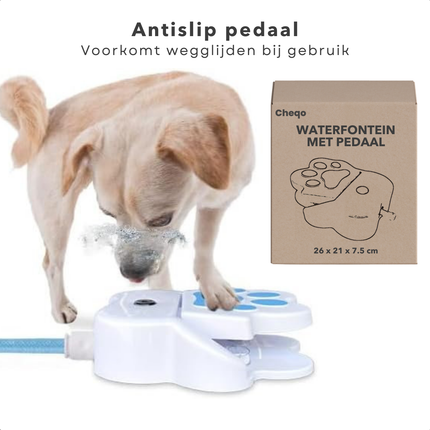 Cheqo® Honden Waterfontein Met Pedaal - Verkoeling Zomer - Fontein voor Honden - Tuinslang Speelgoed